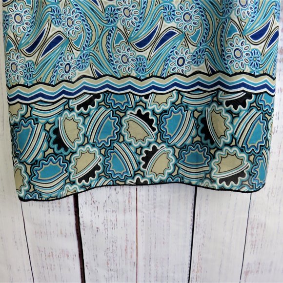 Blue Aqua Paisley Print Tunic Blouse by Nicola....325 - Picture 5 of 9
